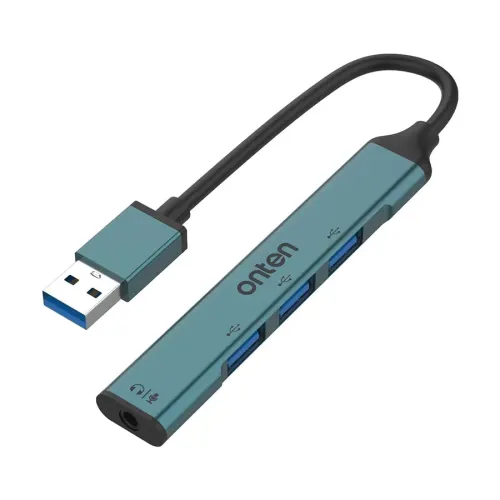 Onten OTN-5706 4-in-1 USB Hub with 3.5mm Jack
